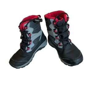 Merrell Boots Winter  Kids Size 11 Black Grey Red Snow Insulated Waterproof Warm